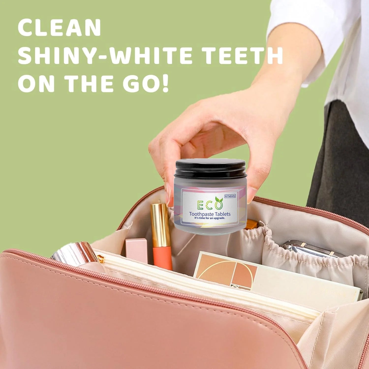 Natural Toothpaste Tablets - NO Hydroxyapatite, Contains NHA for Remineralization, Whitening and Strengthening Teeth