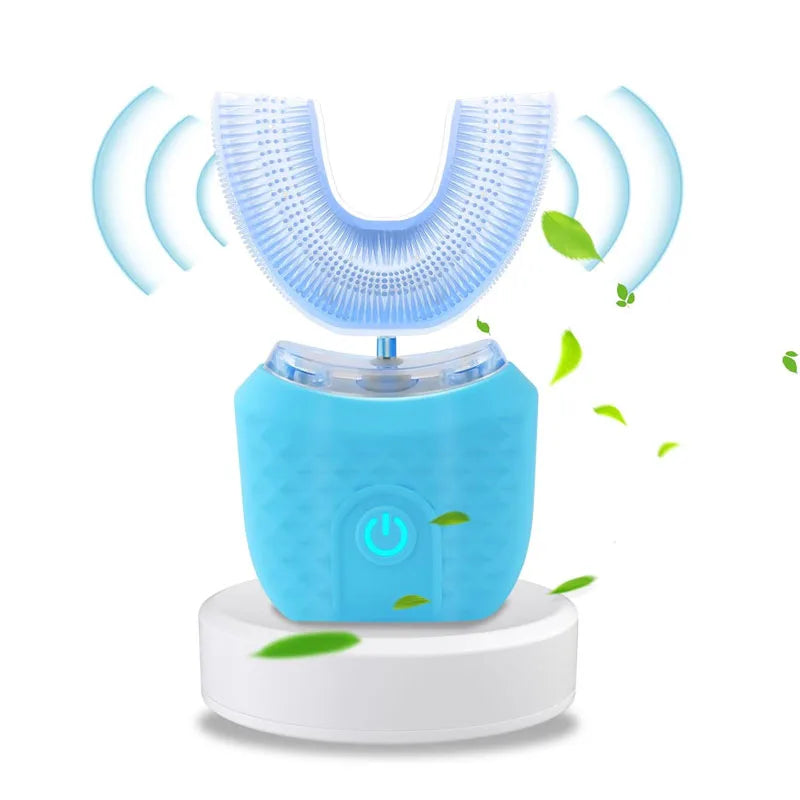 Travel Home Portable U Shape Ultrasonic Electric Toothbrush 360 Degree Automatic Cleaning Whitening Teeth Sonic Toothbrush