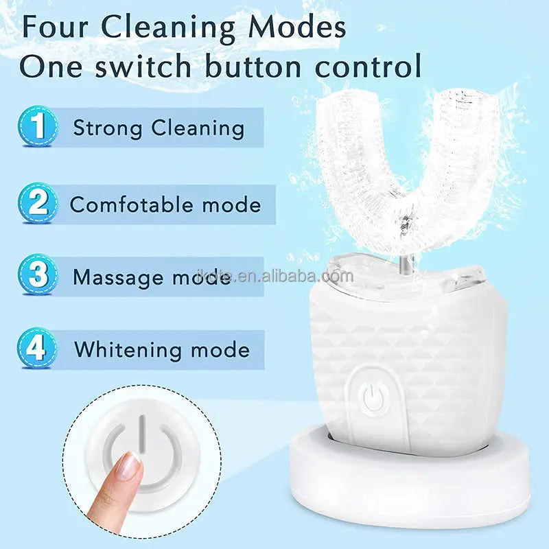 Travel Home Portable U Shape Ultrasonic Electric Toothbrush 360 Degree Automatic Cleaning Whitening Teeth Sonic Toothbrush