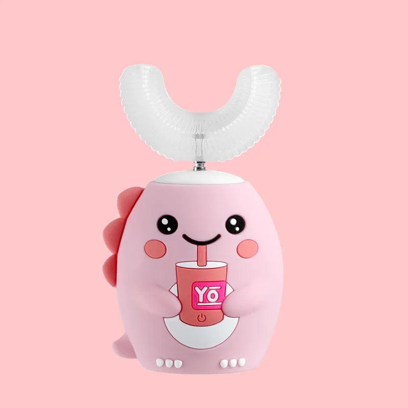 Leying K10 Dinosaur U-Shaped Electric Toothbrush for Kids 2-12 Years Old USB Rechargeable Sonic IPX7 Waterproof Plastic Made