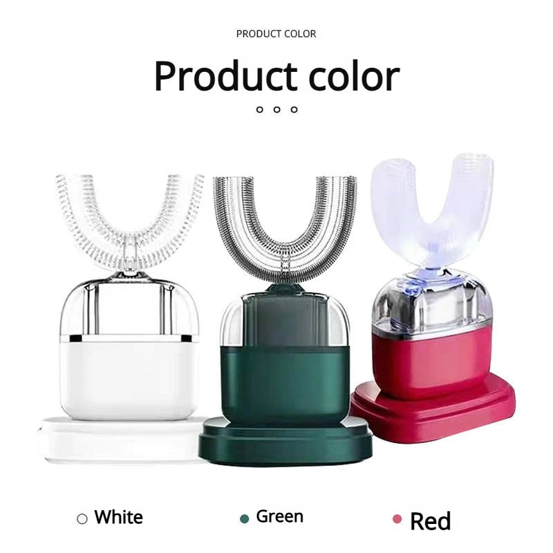 U-Shaped Sonic Electric Toothbrush - Rechargeable Silicone U-Brush Vibrating Teeth Cleaner, Waterproof Ultrasonic Dental Care
