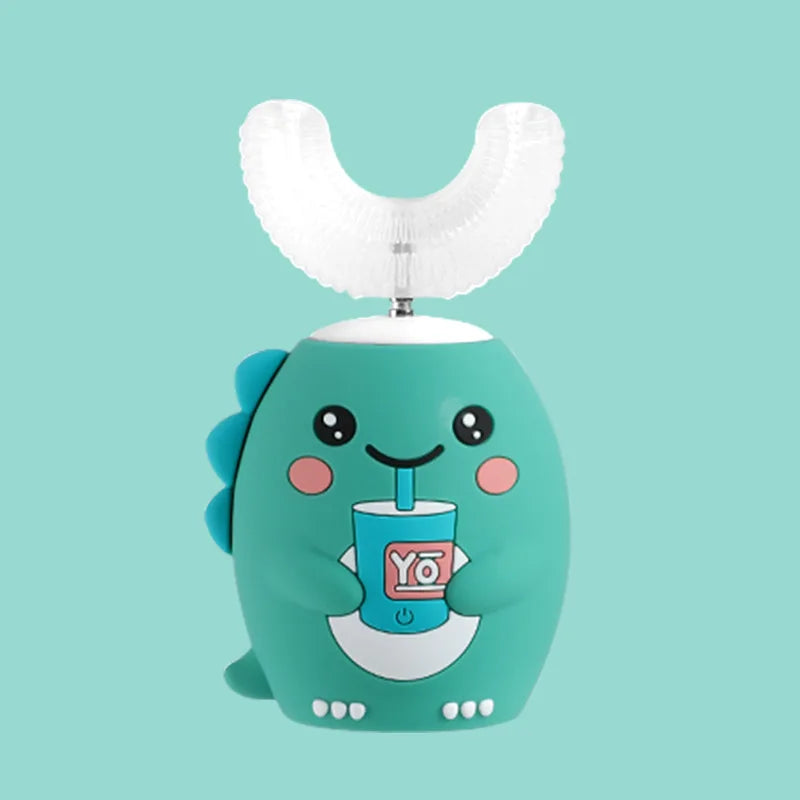 Leying K10 Dinosaur U-Shaped Electric Toothbrush for Kids 2-12 Years Old USB Rechargeable Sonic IPX7 Waterproof Plastic Made