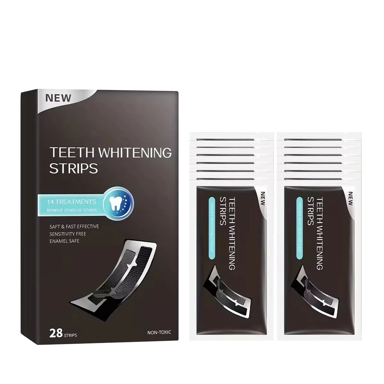 Teeth Whitening Strips, 28 Whitening Agents Activated Whitening Strips, Deep Stain Removal Teeth Whitening,Safe For Tooth Enamel