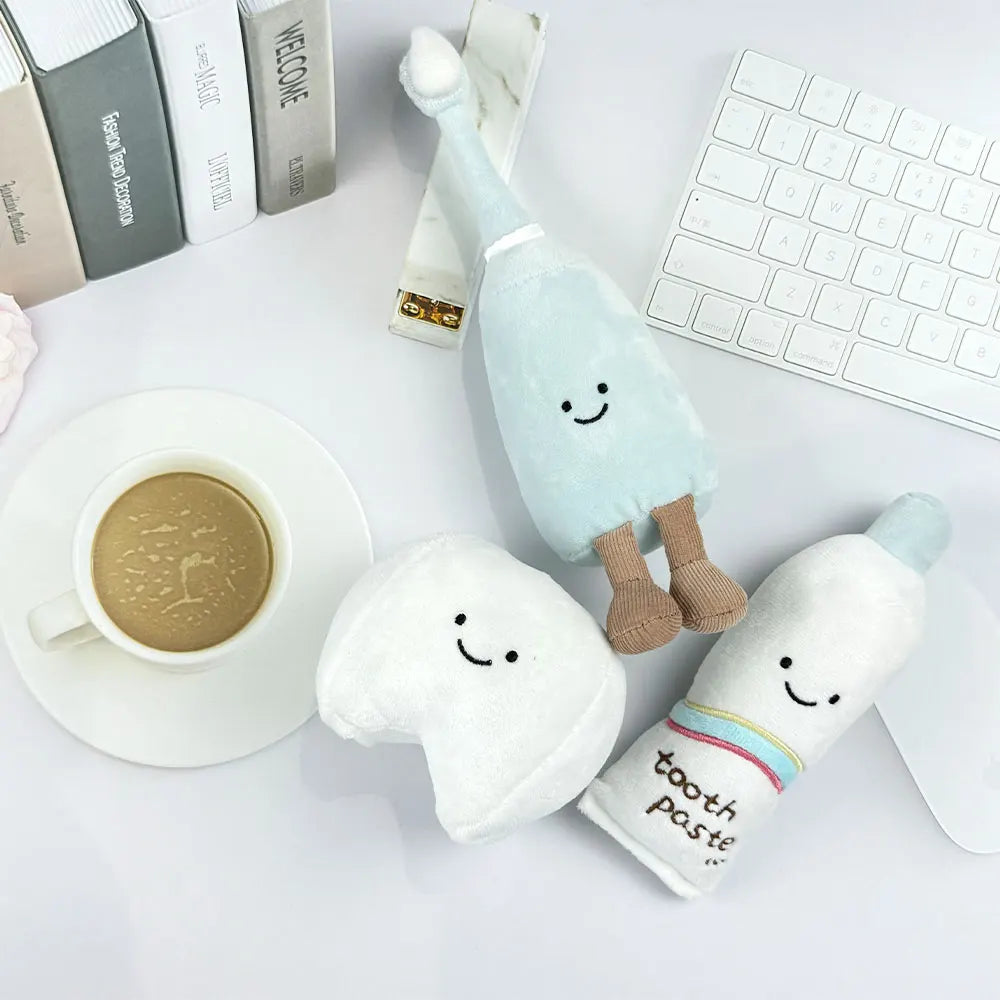 Cartoon Teeth Toothpaste Toothbrush Ornaments Lovely Soft Tooth Model Plush Decayed Tooth Toys For Kids Children Dentist Gifts
