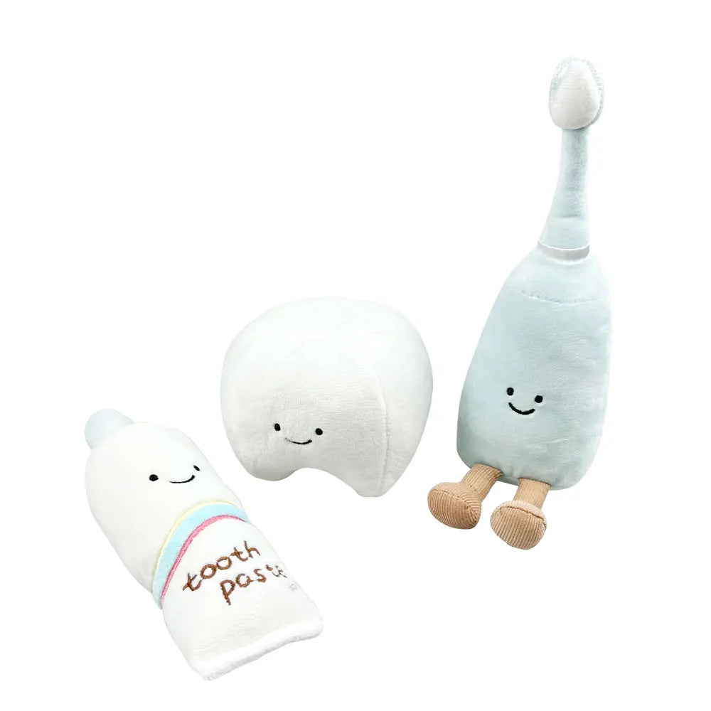 Cartoon Teeth Toothpaste Toothbrush Ornaments Lovely Soft Tooth Model Plush Decayed Tooth Toys For Kids Children Dentist Gifts
