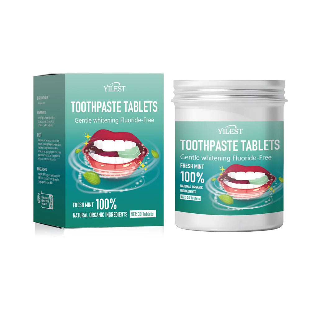 30pcs Mint Flavors Solid Toothpaste Tablet Remove Bad Breath Smoke Stains Fresh Breath Combating Tooth Decay Oral Hygiene Care