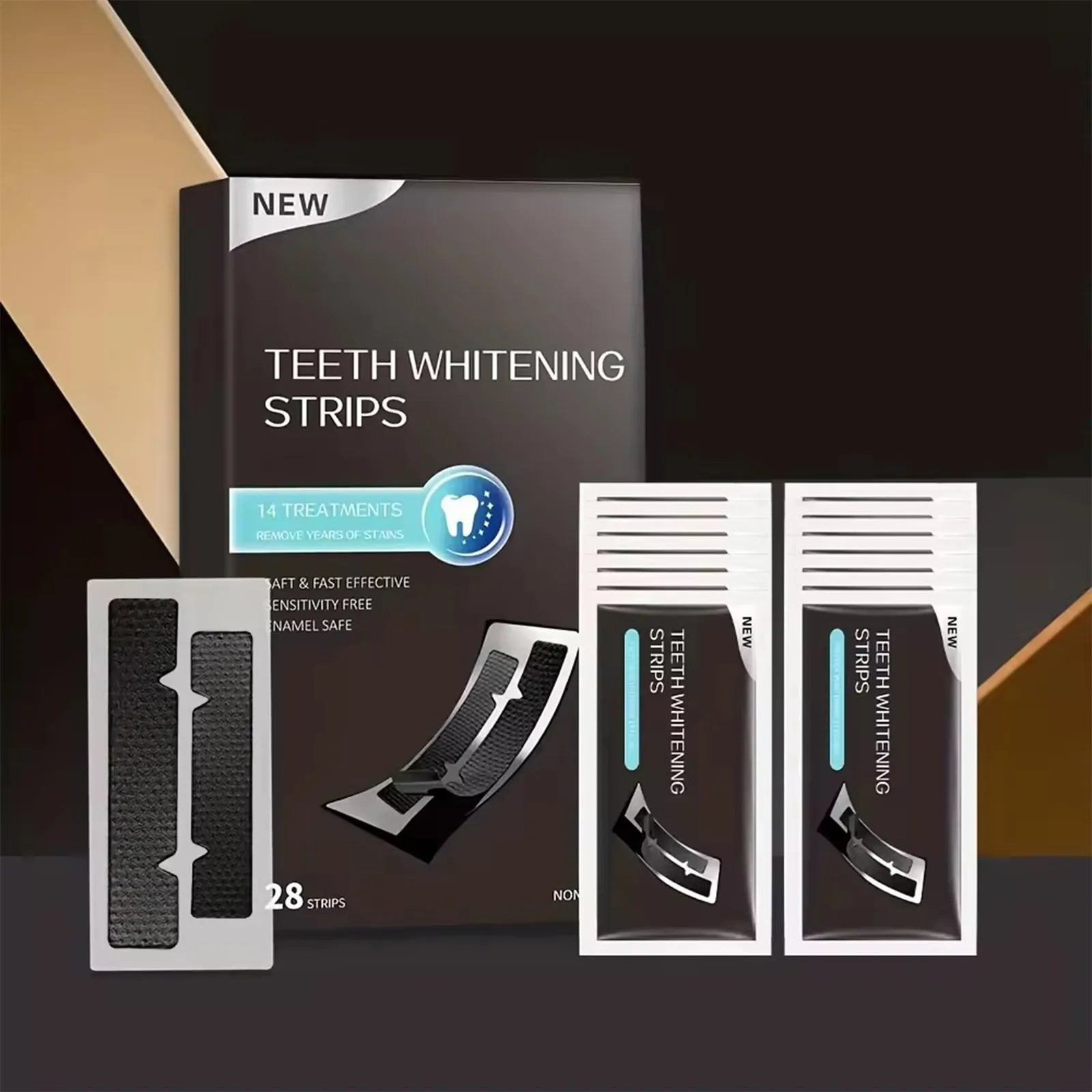 Teeth Whitening Strips, 28 Whitening Agents Activated Whitening Strips, Deep Stain Removal Teeth Whitening,Safe For Tooth Enamel